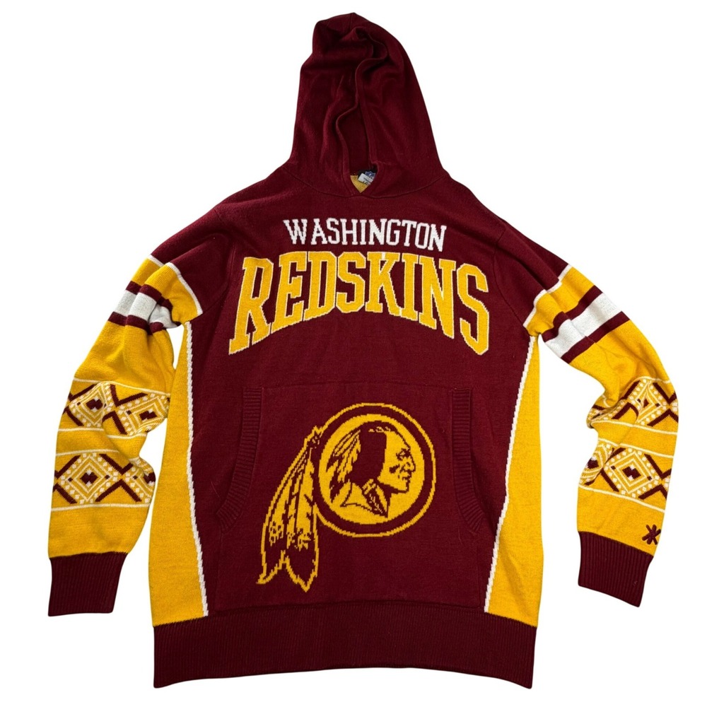 VTG Washington Redskins NFL Team‎ Apparel Knit Hoodie Sweater Mens Medium